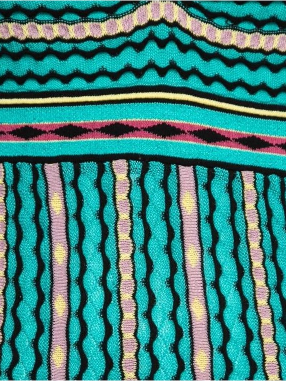 Missoni Multicolor Patterned Knit dress Sleeveless Flared SZ S - Picture 3 of 7